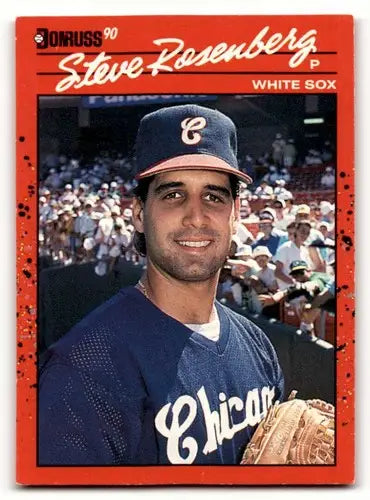 Original gloss Steve Rosenberg Chicago White Sox baseball card from 1990 Donruss