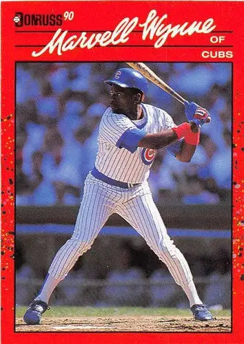 Original gloss 1990 Donruss Marvell Wynne baseball card NM near mint Cubs