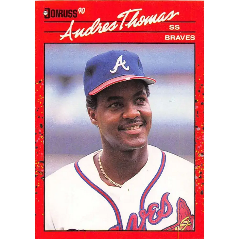 1990 Donruss #263 Andres Thomas VG-EX Atlanta Braves Baseball Card - Baseball Card Single