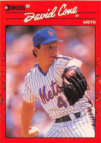 Original gloss David Cone baseball card from 1990 Donruss #265 NM-MT Mets