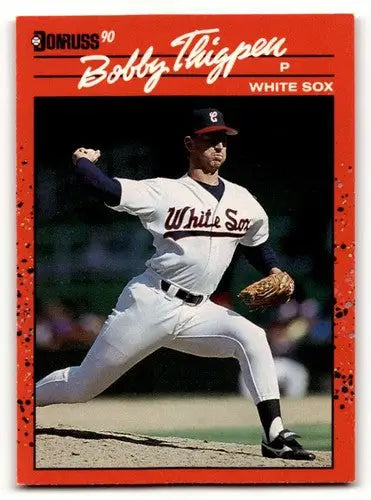 Original gloss Bobby Thigpen Chicago White Sox baseball card from 1990 Donruss