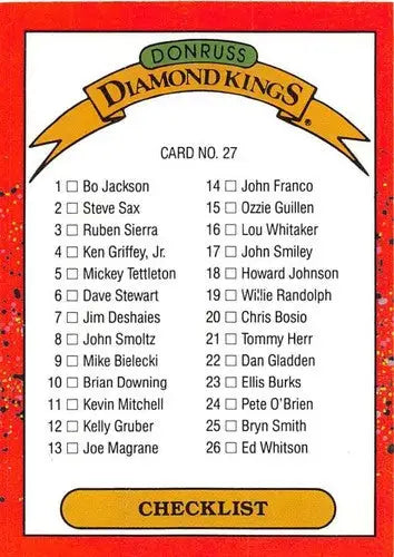 Baseball card checklist DK NM-MT featuring Simply Sandoval from 1990 Donruss