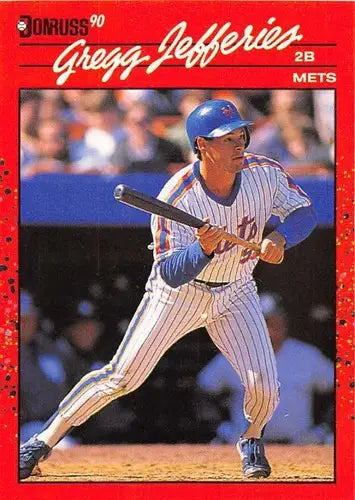 Gregg Jefferies baseball card with original gloss from 1990 Donruss NM-MT Mets