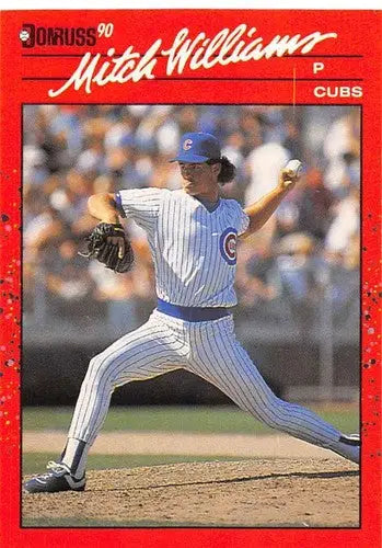 Original gloss 1990 Donruss Mitch Williams baseball card NM-MT Cubs ID 4963