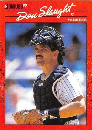Original gloss Don Slaught baseball card 1990 Donruss NM-MT Yankees ID 4965