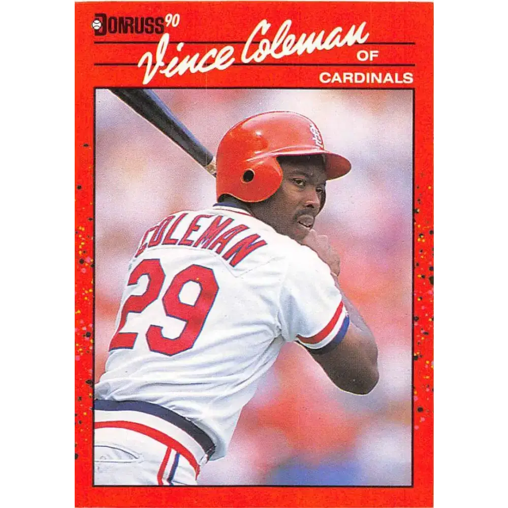1990 Donruss #279 Vince Coleman VG-EX St. Louis Cardinals Baseball Card - Baseball Card Single