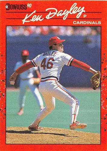 Ken Dayley baseball card with original gloss from 1990 Donruss Cardinals ID 4969