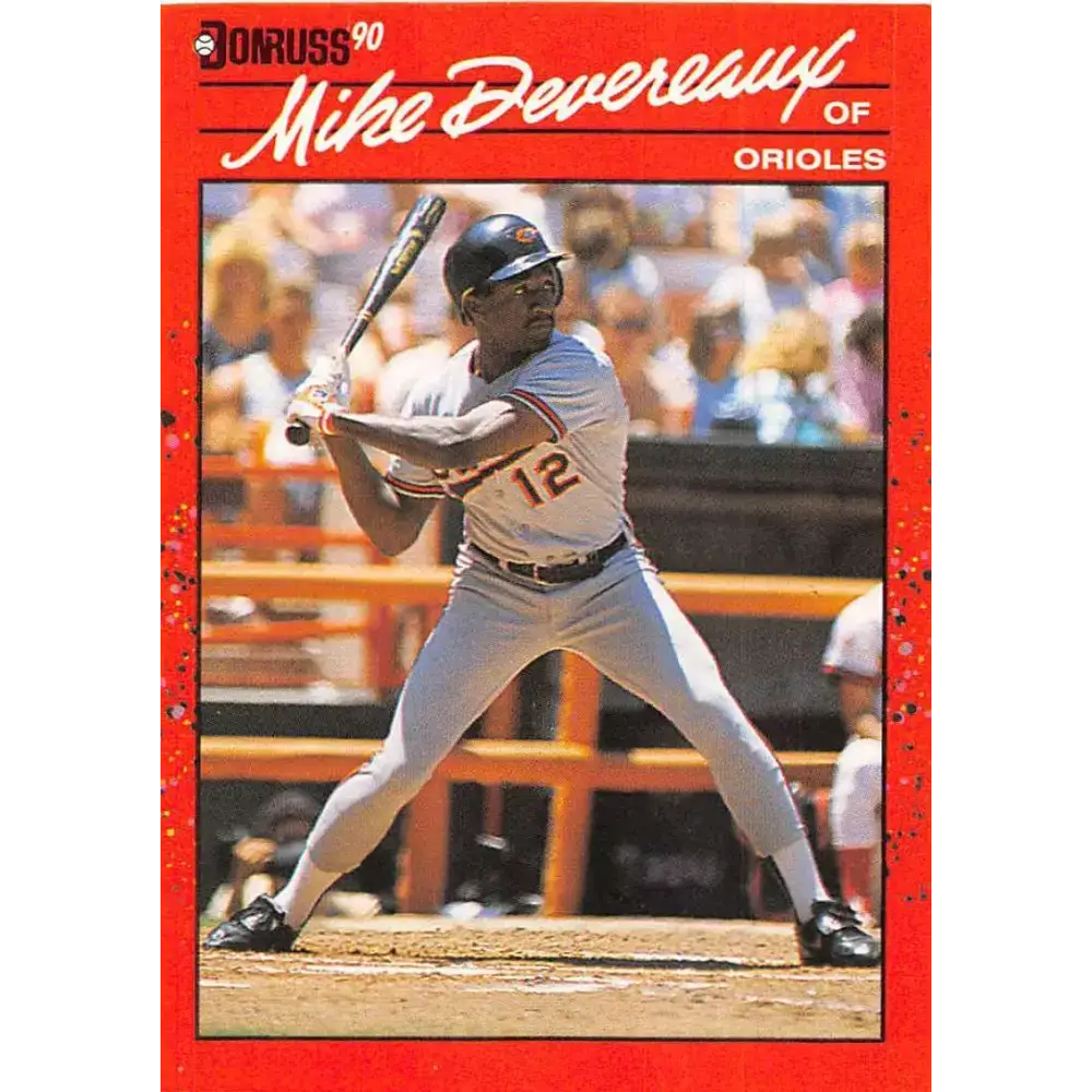 1990 Donruss #282 Mike Devereaux VG-EX Baltimore Orioles Baseball Card - Baseball Card Single