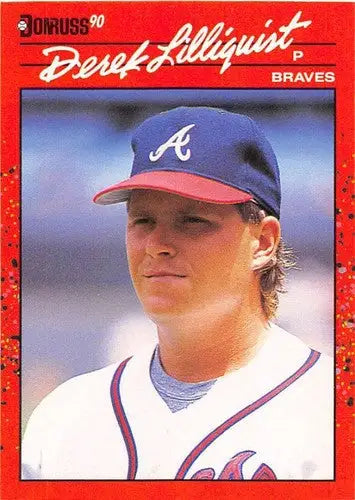 Original gloss Derek Lilliquist baseball card 1990 Donruss NM-MT Braves ID 4974
