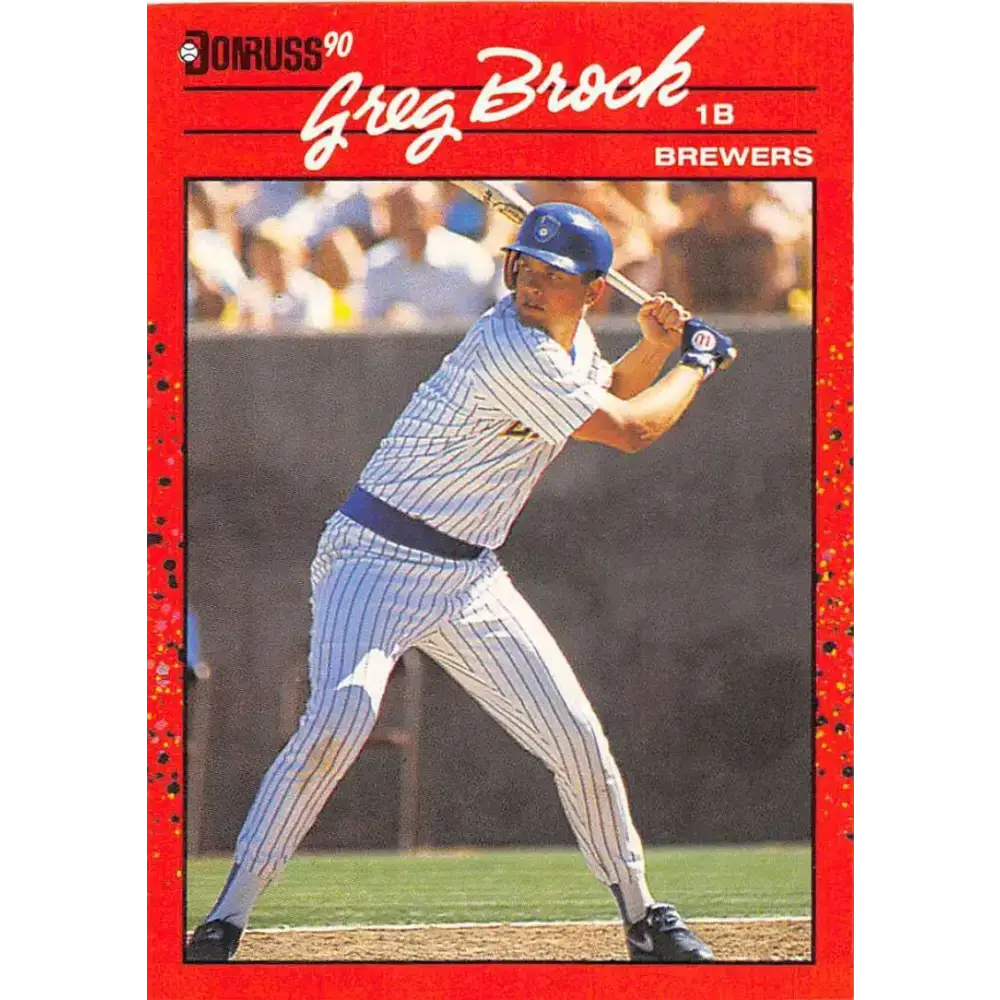 1990 Donruss #293 Greg Brock VG-EX Milwaukee Brewers Baseball Card - Baseball Card Single