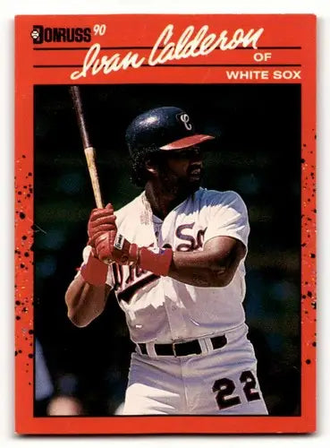 Original gloss Ivan Calderon Chicago White Sox baseball card from 1990 Donruss series