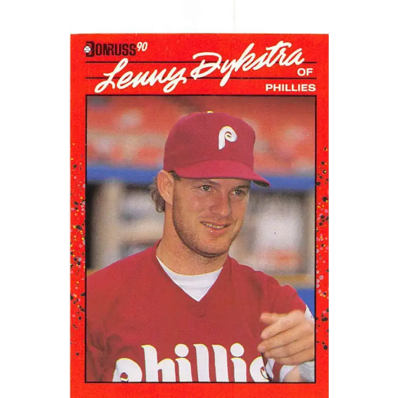 1990 Donruss #313 Lenny Dykstra VG-EX Philadelphia Phillies Baseball Card - Baseball Card Single