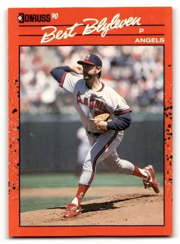 Original gloss Bert Blyleven California baseball card from 1990 Donruss Blyleven California Angels series