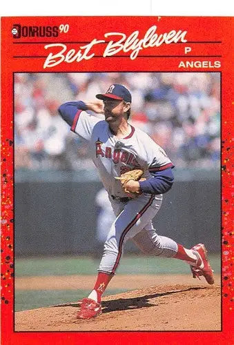 Original gloss 1990 Donruss Bert Blyleven baseball card featuring Angels player Simply Sandoval