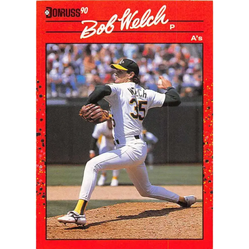 1990 Donruss #332 Bob Welch VG-EX Oakland Athletics Baseball Card - Baseball Card Single
