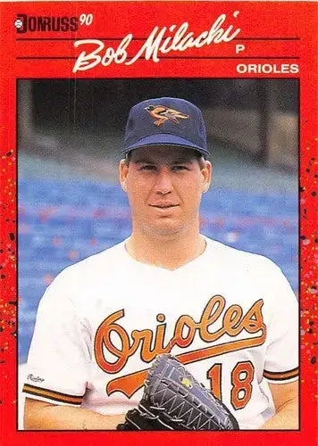 1990 Donruss #333 Bob Milacki NM Near Mint Gum Stain - Baseball Card Single