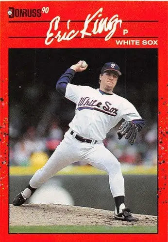 Original gloss 1990 Donruss Eric King baseball card featuring Simply Sandoval White Sox