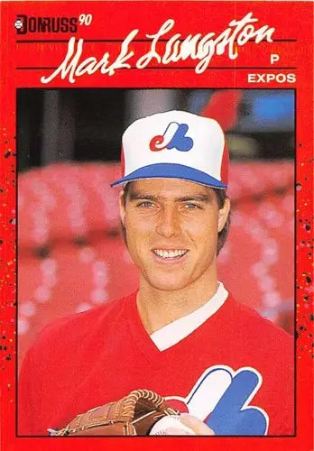 1990 Donruss Mark Langston baseball card with original gloss NM-MT Expos ID 5006
