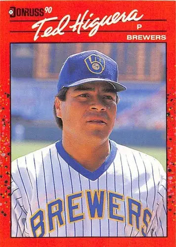 Original gloss Teddy Higuera baseball card 1990 Donruss NM-MT Brewers ID 5007
