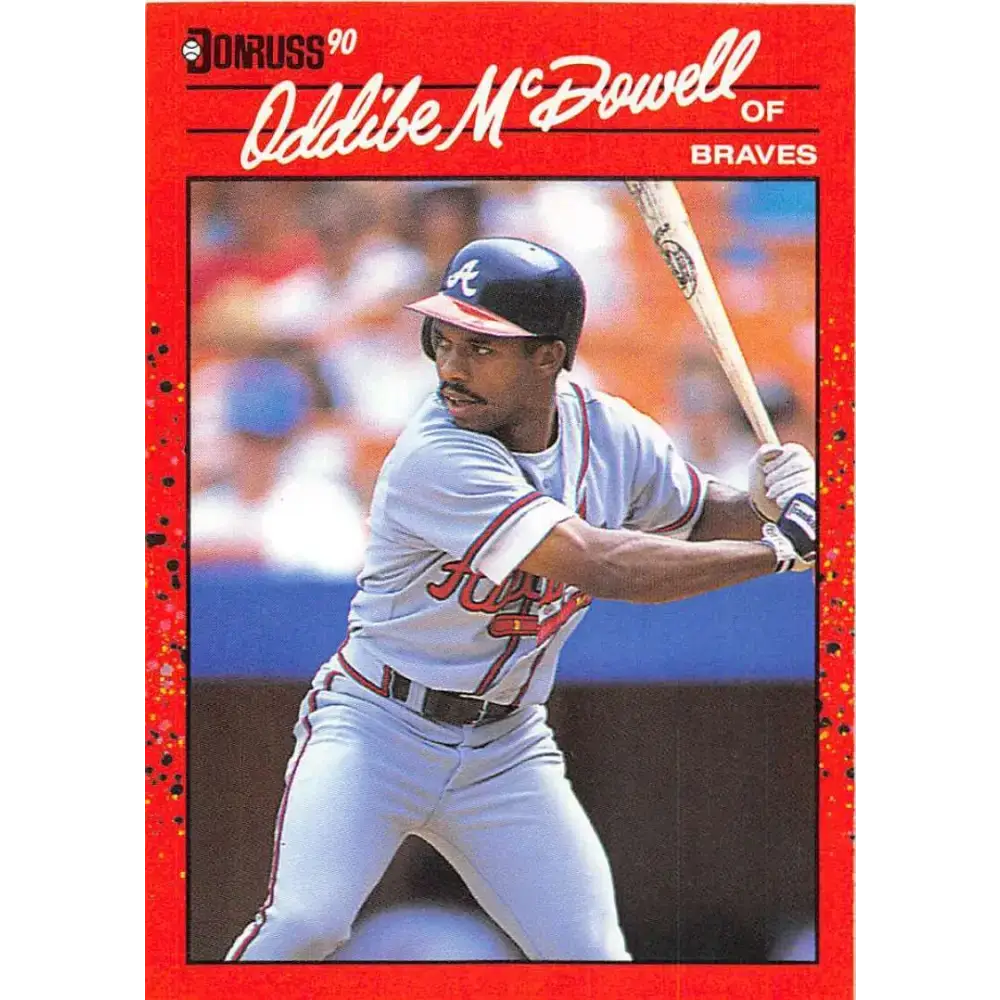 1990 Donruss #340 Oddibe McDowell VG-EX Atlanta Braves Baseball Card - Baseball Card Single