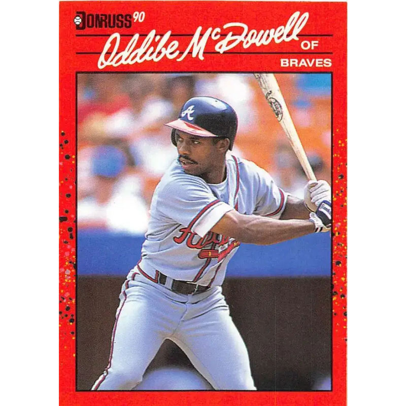 1990 Donruss #340 Oddibe McDowell VG-EX Atlanta Braves Baseball Card - Baseball Card Single