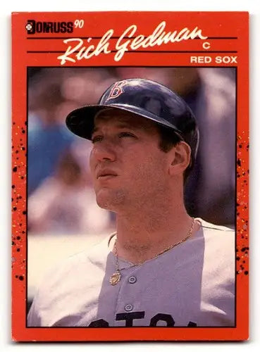 Rich Gedman Boston Red Sox baseball card from 1990 Donruss #346âEX/NM condition