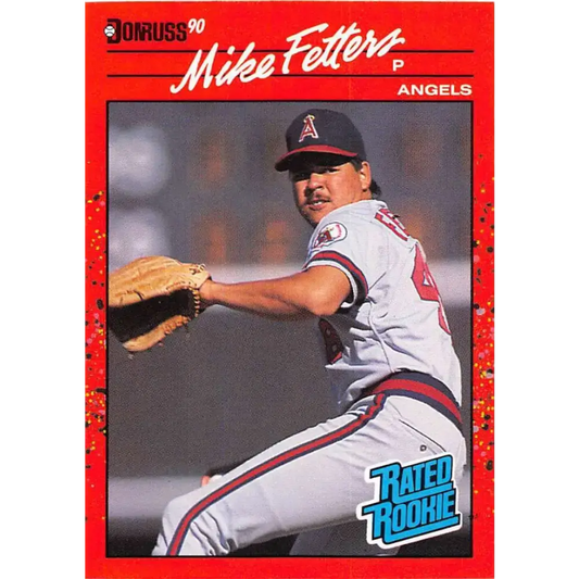 1990 Donruss #35 Mike Fetters VG-EX RC Rookie California Angels Baseball Card - Baseball Card Single