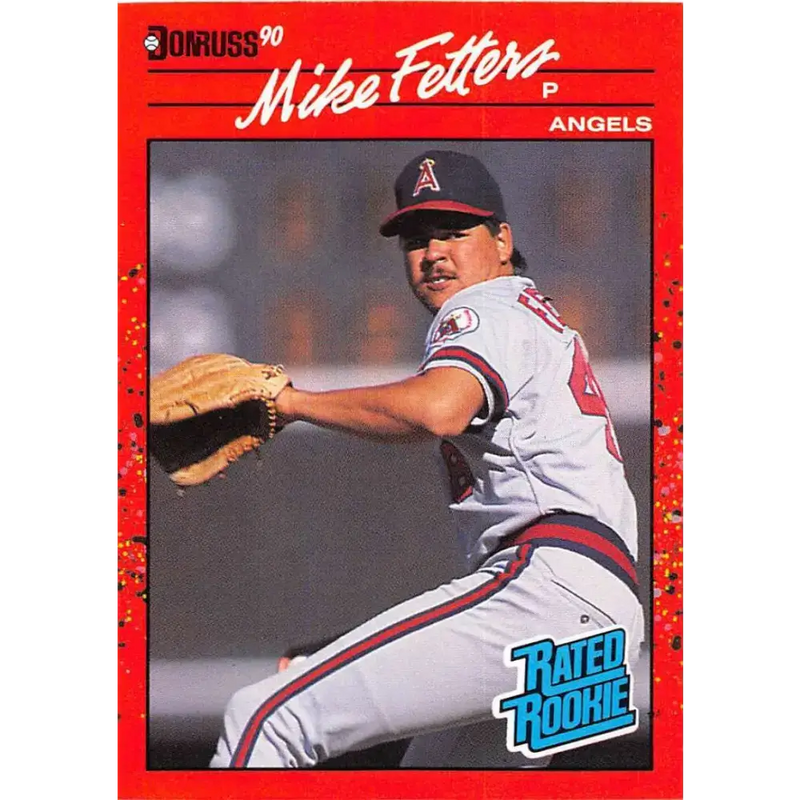 1990 Donruss #35 Mike Fetters VG-EX RC Rookie California Angels Baseball Card - Baseball Card Single
