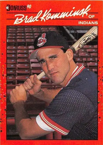 Original gloss 1990 Donruss Brad Komminsk baseball card in NM Near Mint condition