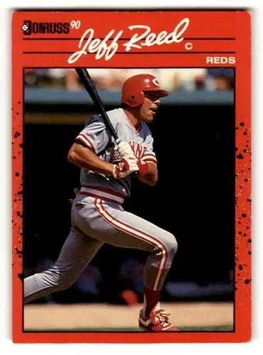 Jeff Reed Cincinnati Reds baseball card from 1990 Donruss #351 in EX/NM condition
