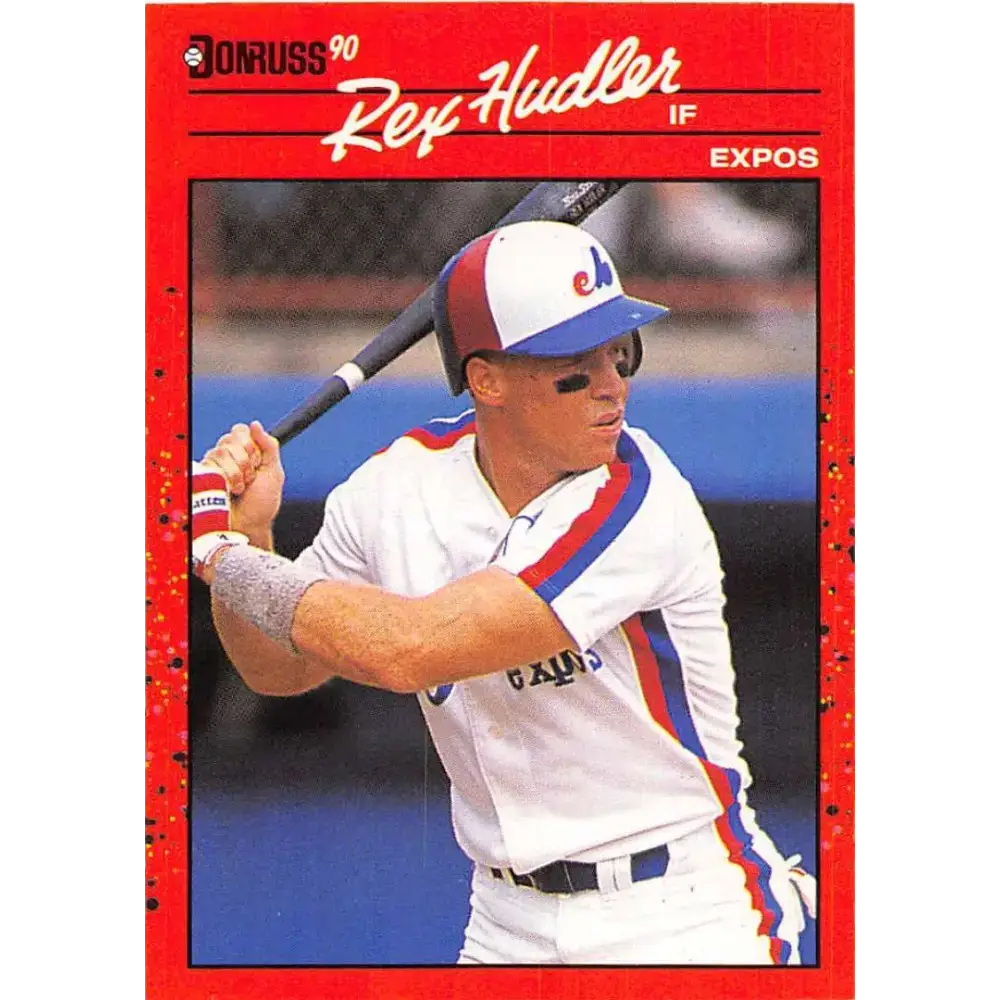 1990 Donruss #366 Rex Hudler VG-EX Montreal Expos Baseball Card - Baseball Card Single