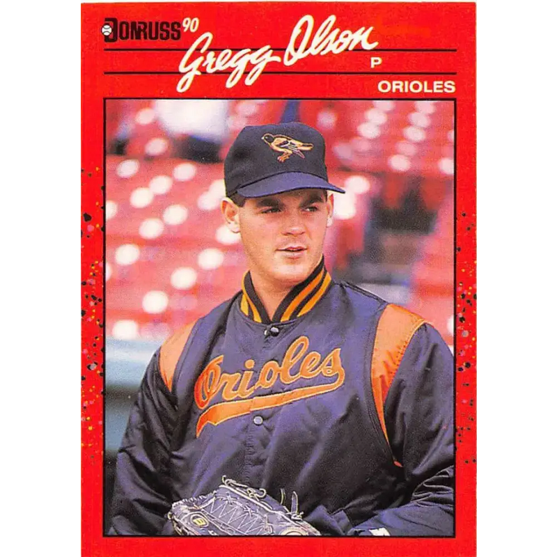 1990 Donruss #377 Gregg Olson VG-EX Baltimore Orioles Baseball Card - Baseball Card Single