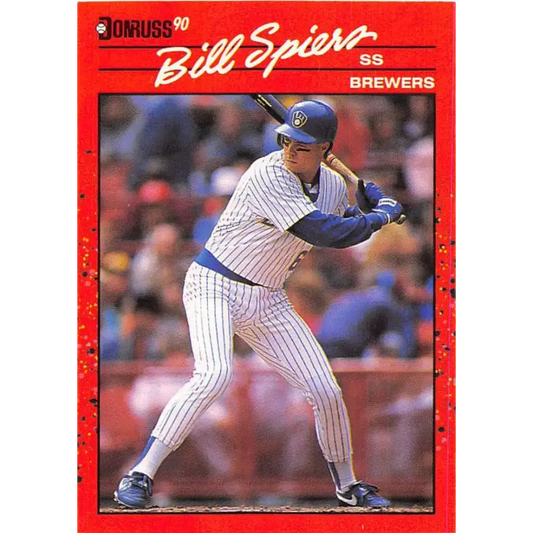 1990 Donruss #382 Bill Spiers VG-EX Milwaukee Brewers Baseball Card - Baseball Card Single