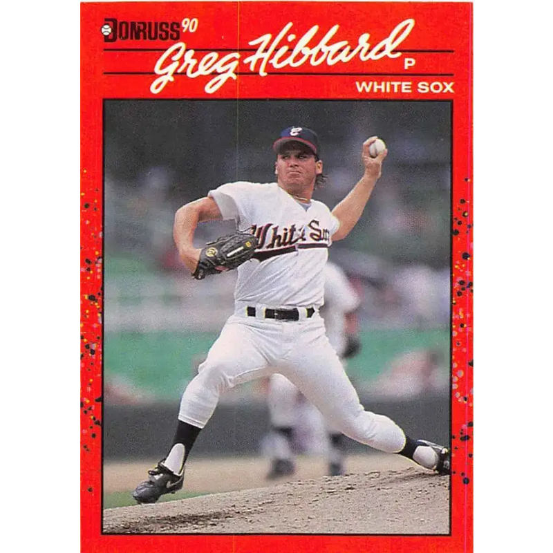 1990 Donruss #384 Greg Hibbard VG-EX RC Rookie Chicago White Sox Baseball Card - Baseball Card Single