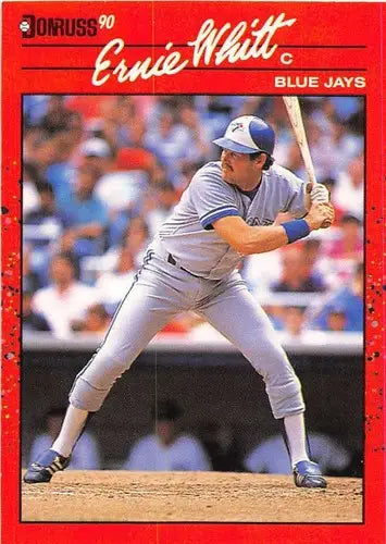 1990 Donruss Ernie Whitt baseball card with original gloss from Simply Sandoval sports cards