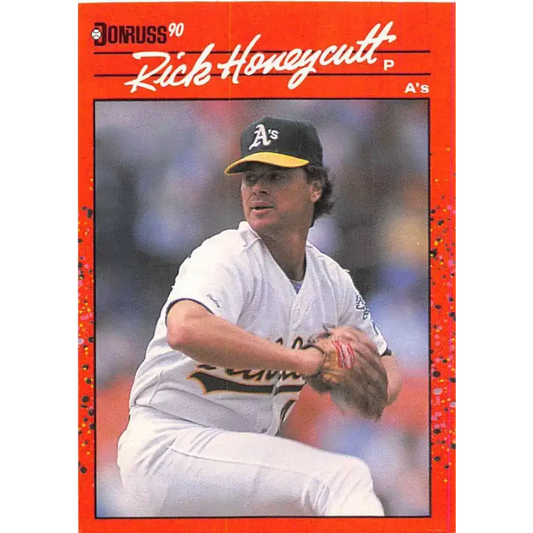 1990 Donruss #386 Rick Honeycutt VG-EX Oakland Athletics Baseball Card - Baseball Card Single