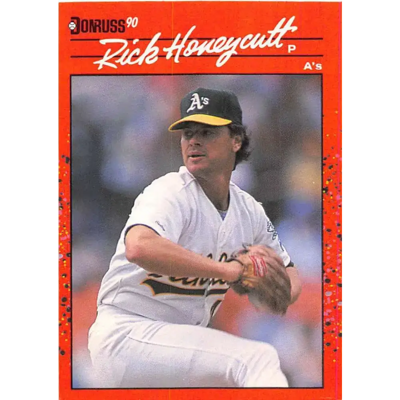 1990 Donruss #386 Rick Honeycutt VG-EX Oakland Athletics Baseball Card - Baseball Card Single