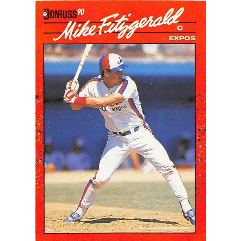 1990 Donruss #392 Mike Fitzgerald VG-EX Montreal Expos Baseball Card - Baseball Card Single