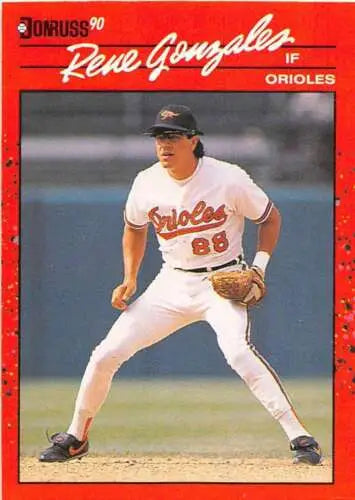 Rene Gonzales baseball card 1990 Donruss #401 Orioles original gloss NM-MT condition