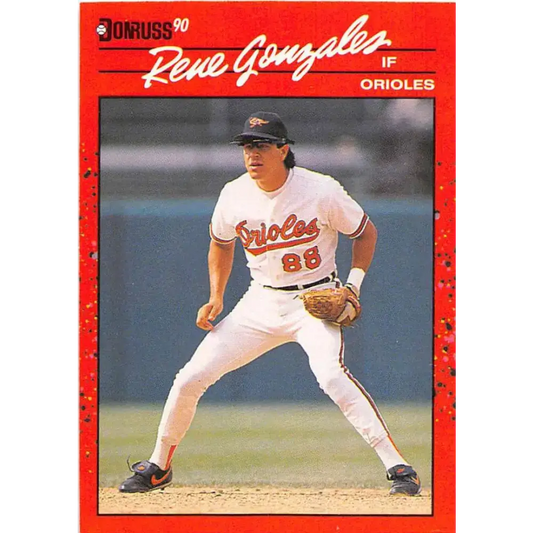 1990 Donruss #401 Rene Gonzales VG-EX Baltimore Orioles Baseball Card - Baseball Card Single