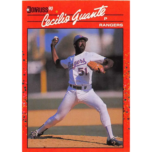 1990 Donruss #403 Cecilio Guante VG-EX Texas Rangers Baseball Card - Baseball Card Single