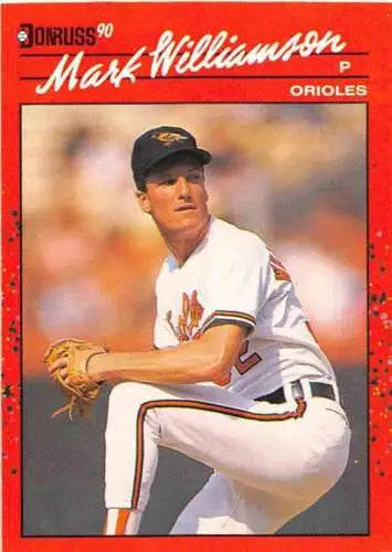 1990 Donruss #406 Mark Williamson baseball card featuring original gloss, Orioles rarity