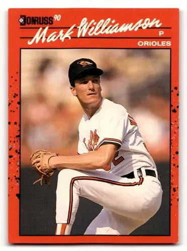 Original gloss Mark Williamson Baltimore Orioles baseball card from 1990 Donruss #406