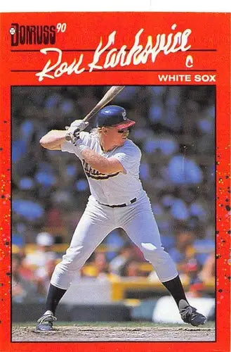 Ron Karkovice White Sox baseball card with original gloss from 1990 Donruss series