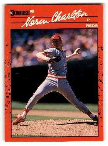 Norm Charlton Cincinnati Reds baseball card from 1990 Donruss #426 in excellent condition