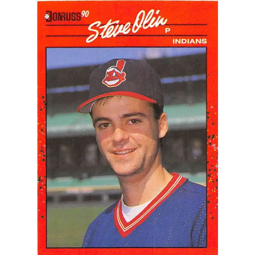 1990 Donruss #438 Steve Olin VG-EX RC Rookie Cleveland Indians Baseball Card - Baseball Card Single