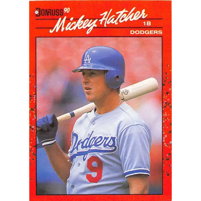 1990 Donruss #439 Mickey Hatcher VG-EX Los Angeles Dodgers Baseball Card - Baseball Card Single