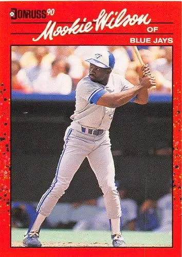 Original gloss Mookie Wilson baseball card featuring Blue Jays from 1990 Donruss #442