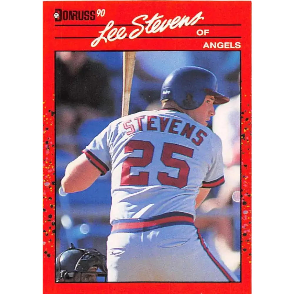 1990 Donruss #449 Lee Stevens VG-EX RC Rookie California Angels Baseball Card - Baseball Card Single