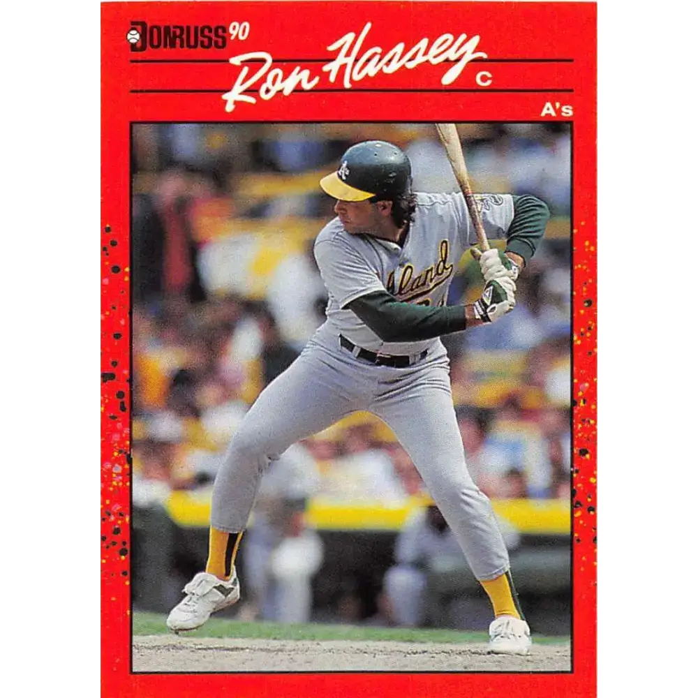 1990 Donruss #450 Ron Hassey VG-EX Oakland Athletics Baseball Card - Baseball Card Single